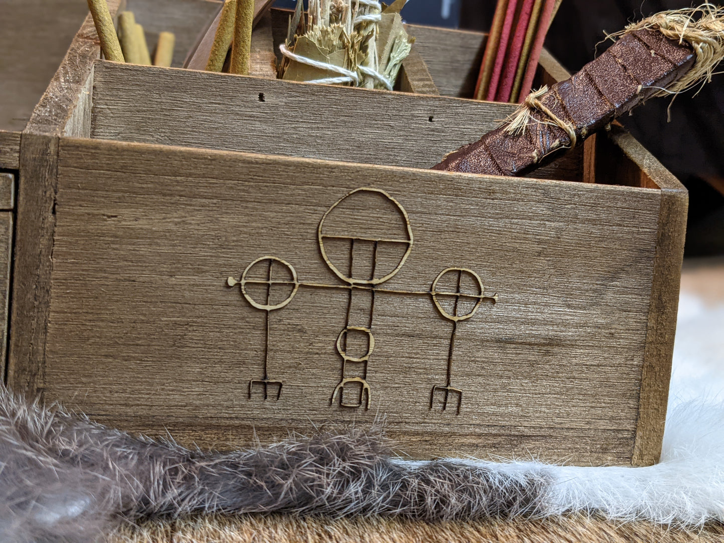 Power & Protection Norse Pagan Altar Box Asatru Storage Witch Supply Organizer Icelandic Stave Helm of Awe