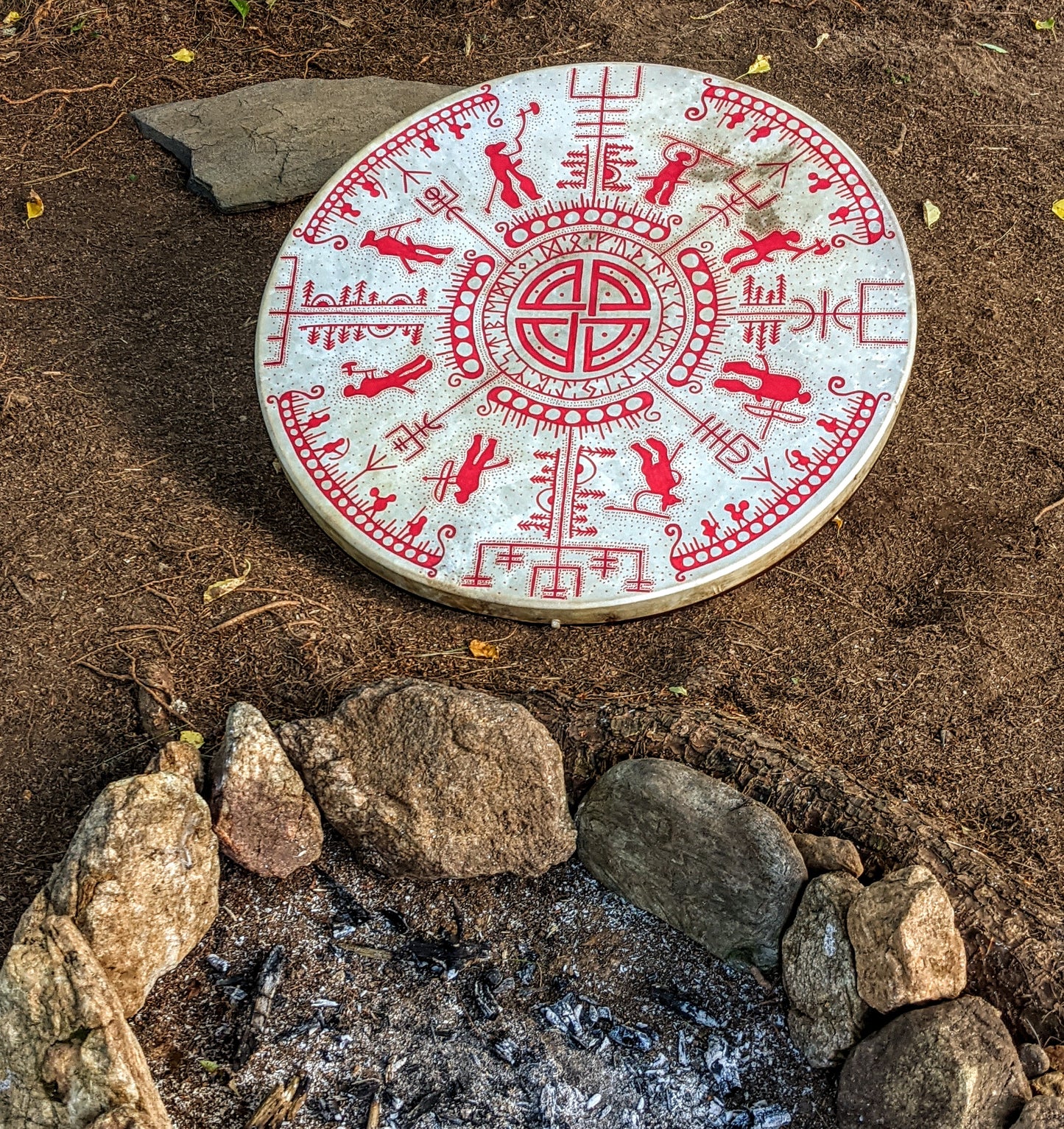 Nine Journeys Big 30" Goat Hide Shaman Drum Hand Painted Norse Pagan Heathen Asatru