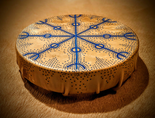 10" Deer Hide Drum | Icelandic Magic Stave "Against All Magic"