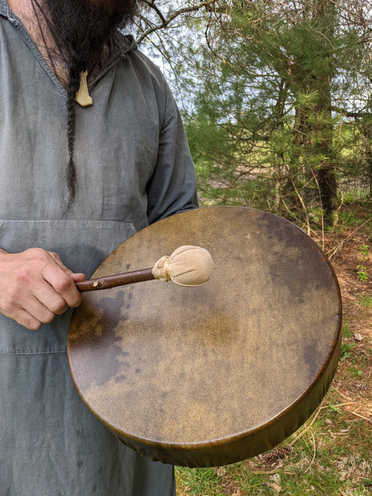 14" Horse Hide Drum | Deep Maple Frame