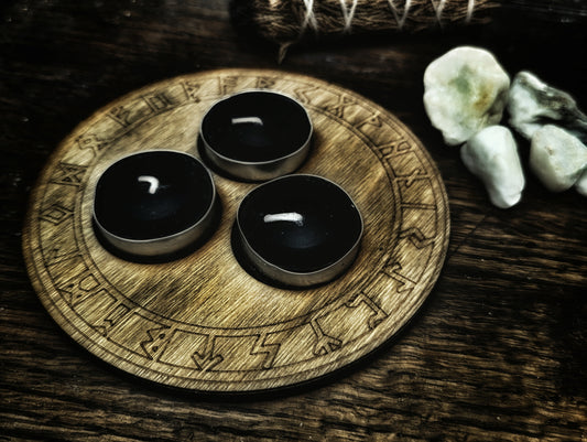 Triple Tealight Holder With Runes