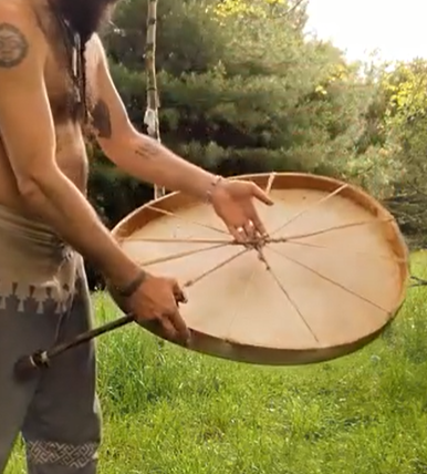 29" Elk Hide Shaman Drum | Minimalist Yggdrasil Art