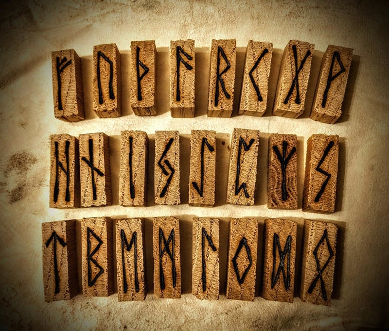 Oak Rune Sticks Rune Set Elder Futhark Wood