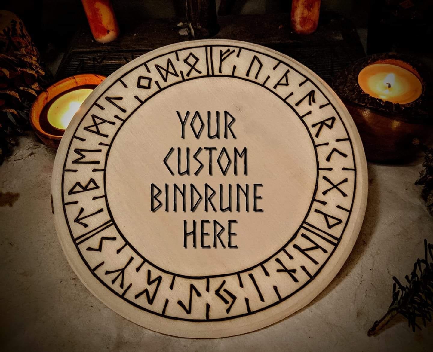 Custom Bindrune Altar Plate You Choose Three Runes Elder Futhark Bind Rune
