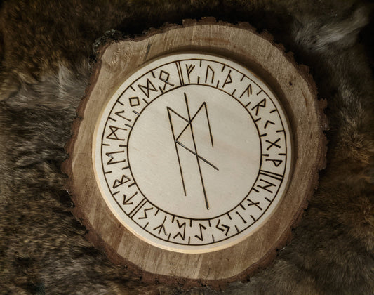 Eir Healing Norse Goddess Asatru Heathen Altar Plate Wood Decor