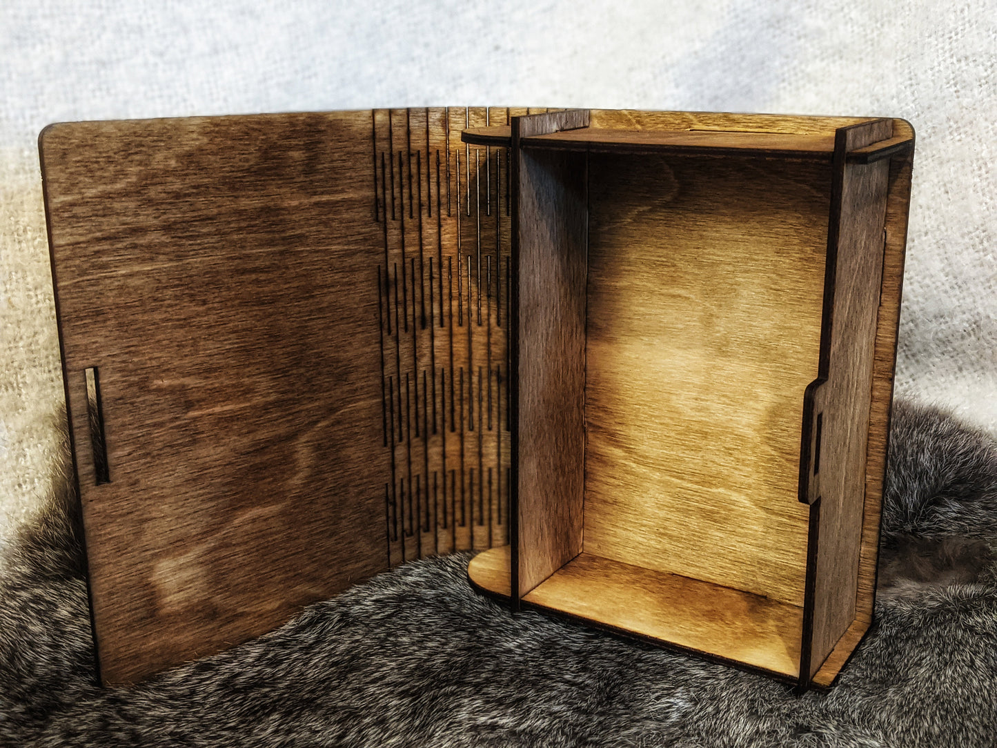 Mjolnir Altar Stash Box Wooden Book Living Edge Locking Heathen Asatru Rune