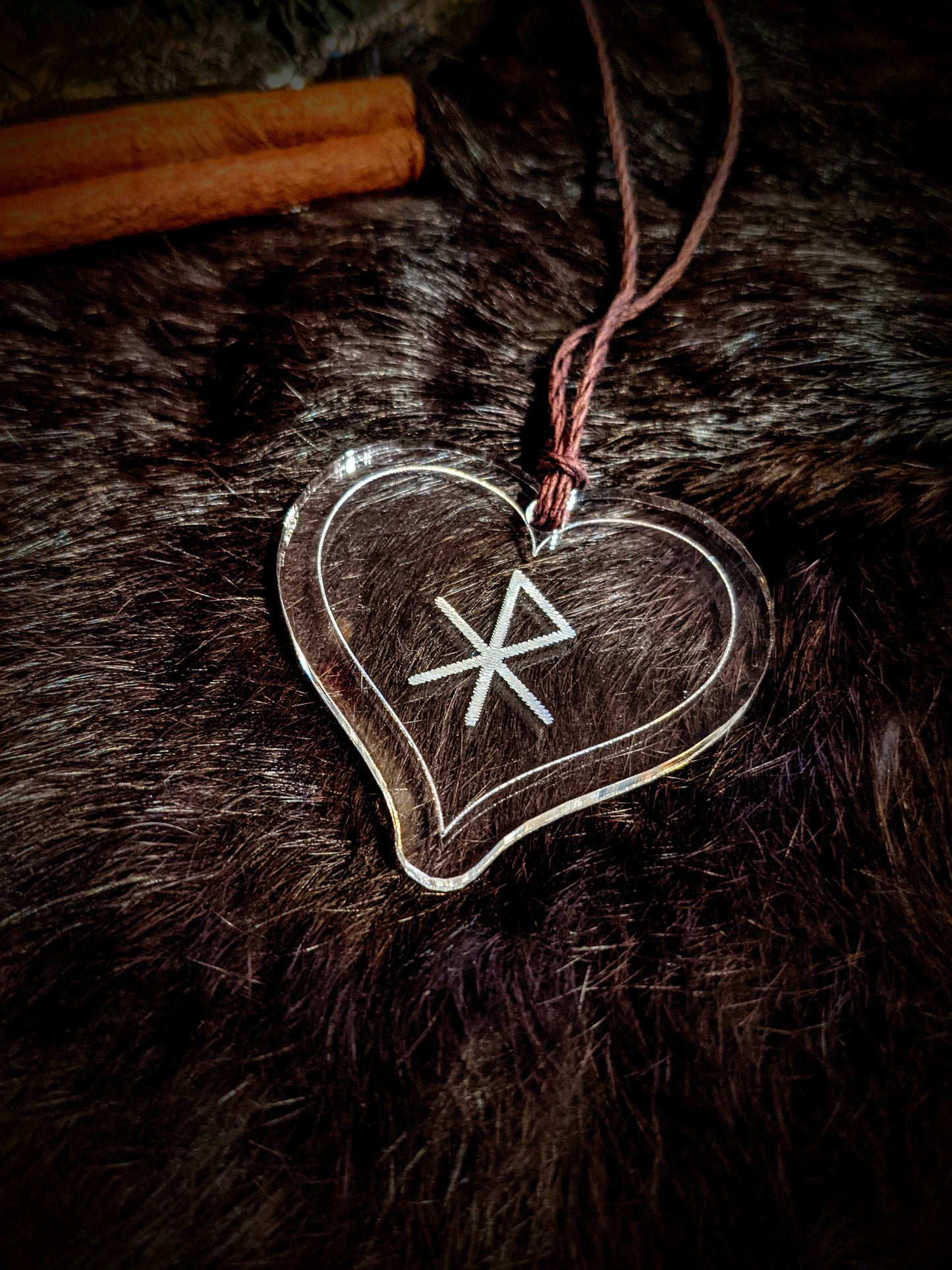 Love Bindrune Norse Pagan Love Heart Necklace | Hanger | Decor | Car Mirror | Valentine's Gift | Rune