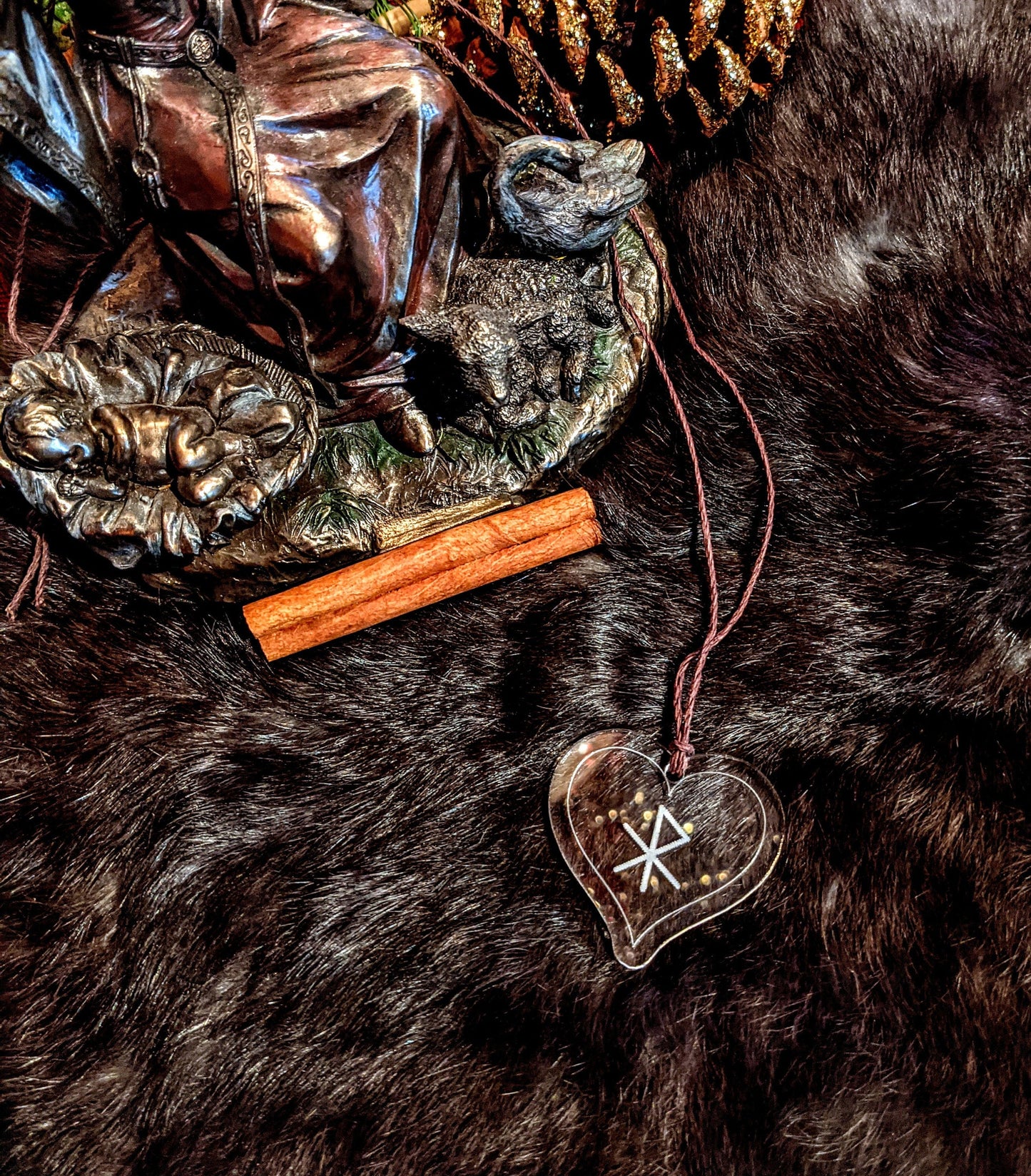 Love Bindrune Norse Pagan Love Heart Necklace | Hanger | Decor | Car Mirror | Valentine's Gift | Rune