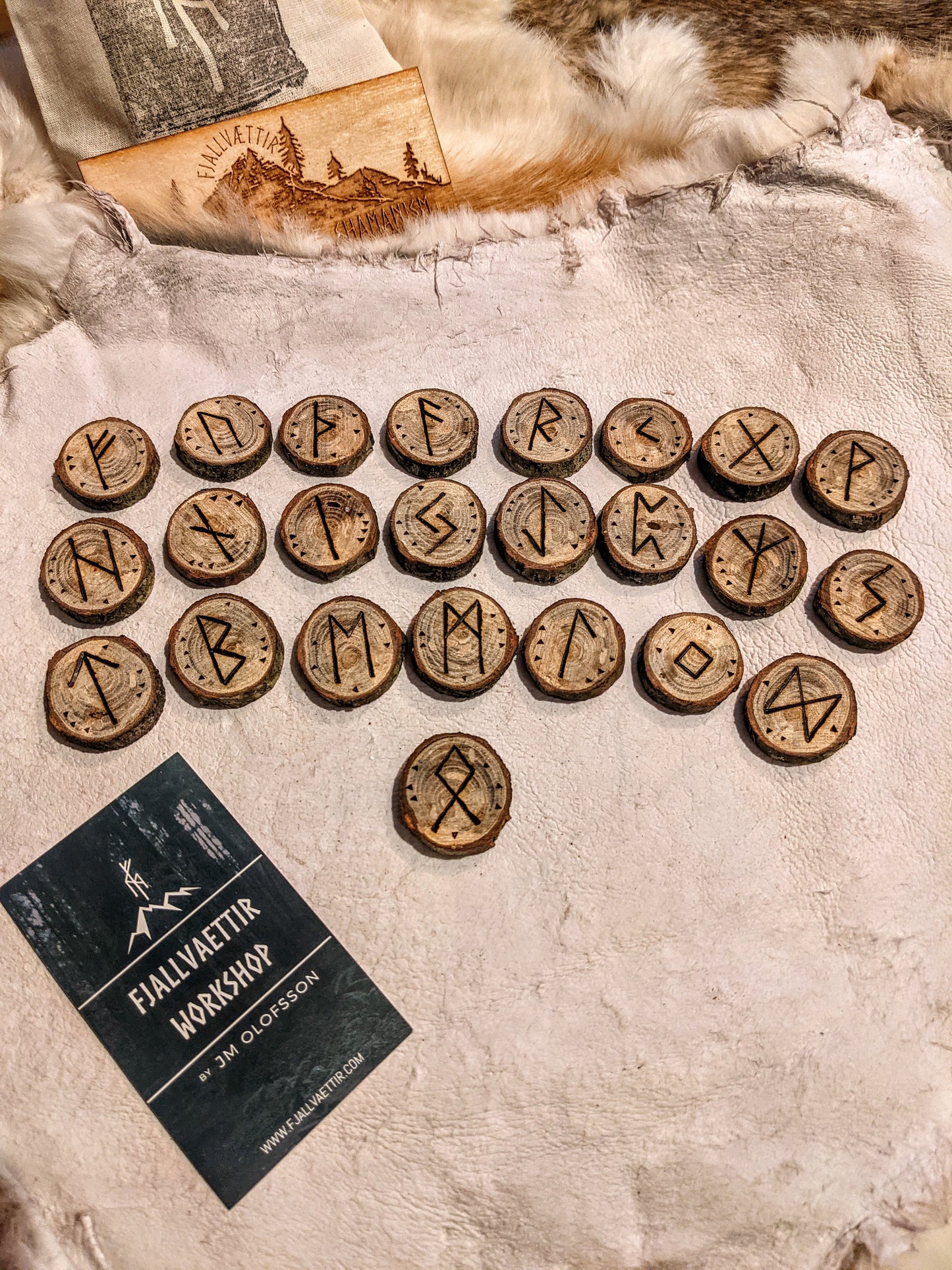 Set of 24 Chestnut Runes Natural Wood Runes
