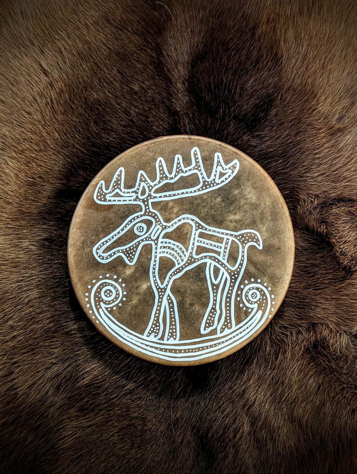 10 Inch Moose Hide Drum | Hand Painted