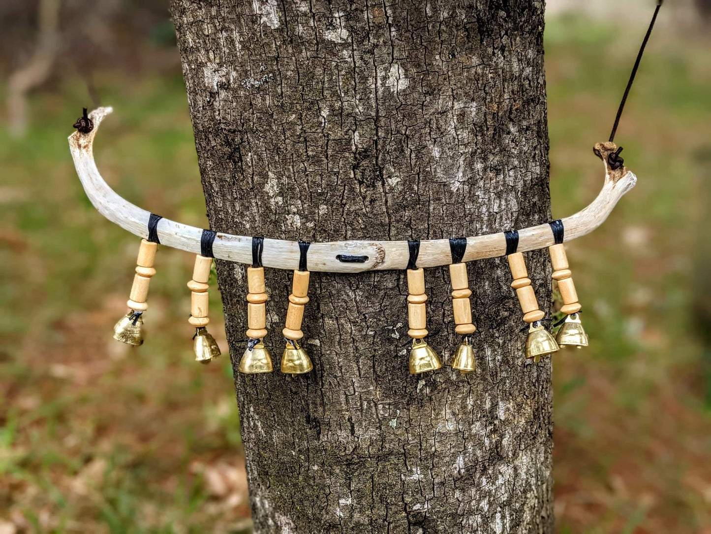 Bone and Bell Ritual Drakkar | Deer Ribs