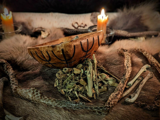 Helm Of Awe Aegishjalmur Wood Hand Burned Square Bowl