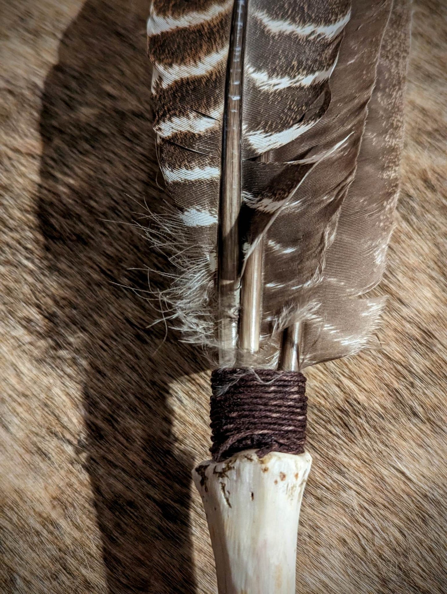 Wild Turkey Feathers | Deer Bone Smudging Fan